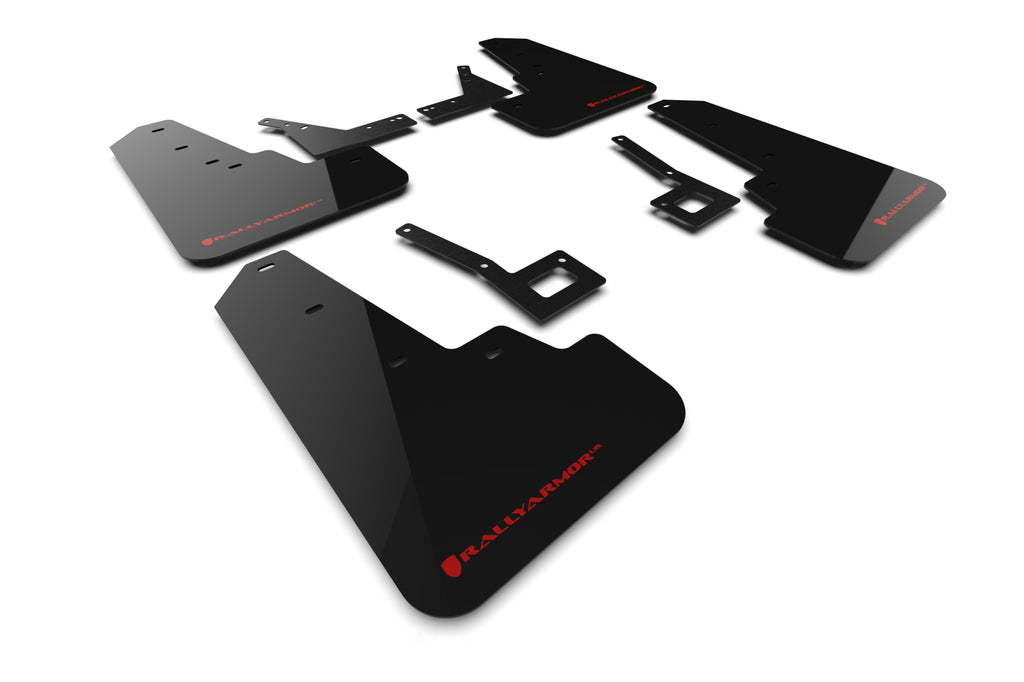 Rally Armor 19-25 Dodge Ram 1500 Rebel Black UR Mud Flap w/Red Logo (MF98-UR-BLK-RD)