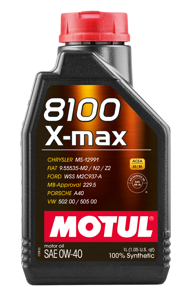Motul 1L Synthetic Engine Oil 8100 0W40 X-MAX - Porsche A40 (104531)
