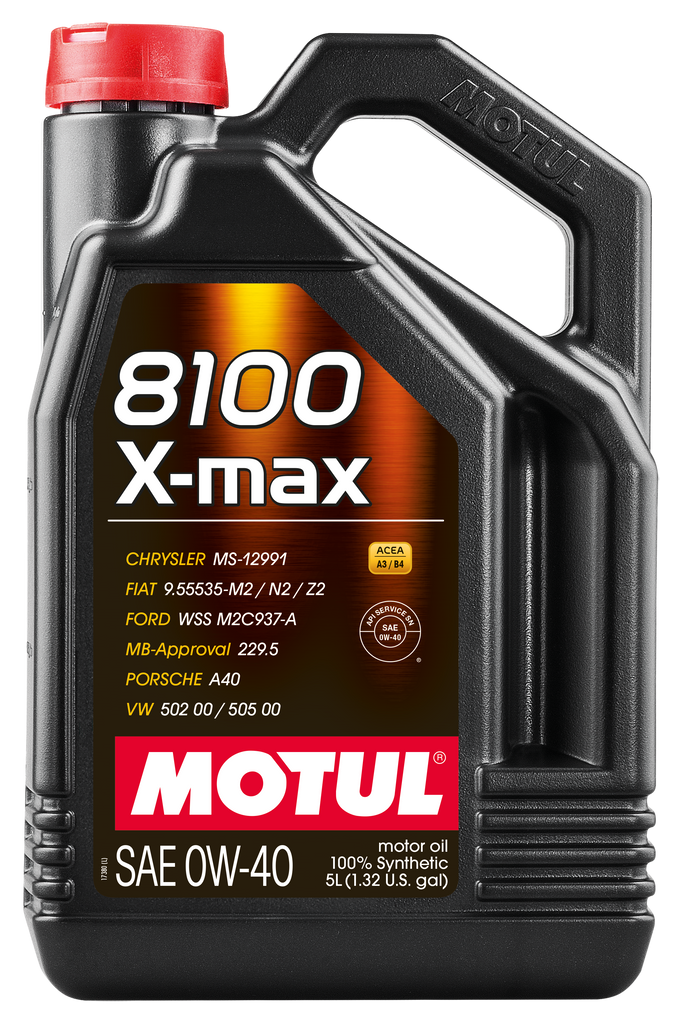 Motul 5L Synthetic Engine Oil 8100 0W40 X-MAX - Porsche A40 (104533)
