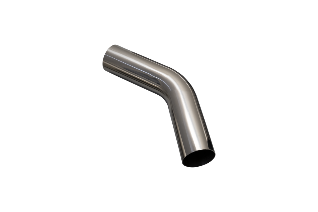 XFORCE Mandrel Bend 304SS Polished 225" 45 degree 15D 6" Leg (MS225-45)