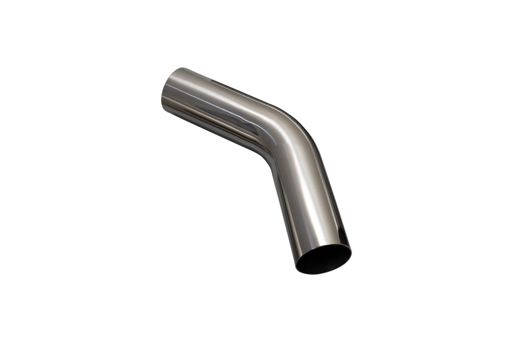 XFORCE Mandrel Bend 304SS Polished 25" 45 degree 15D 6" Leg (MS250-45)