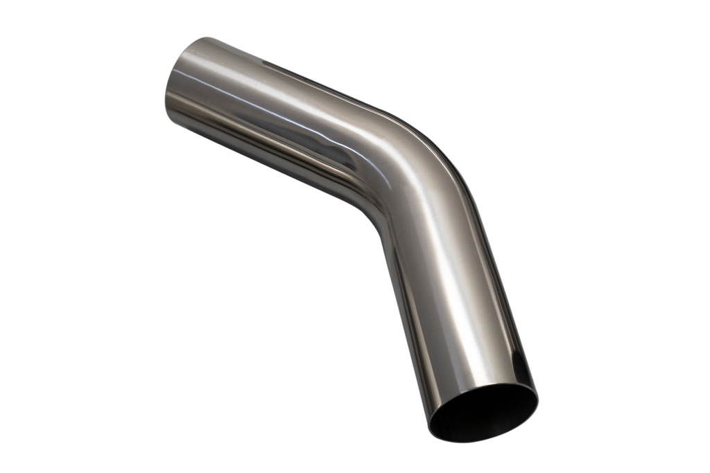 XFORCE Mandrel BendÂ 304SS Polished 4" 45 degree 15D 6" Leg (MS400-45)