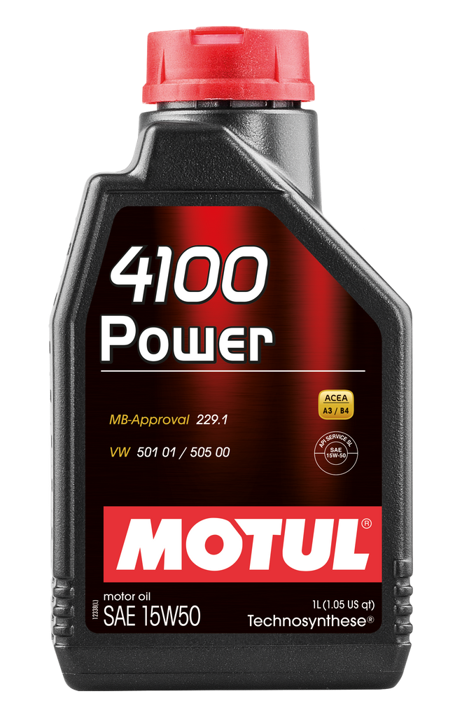 Motul 1L Engine Oil 4100 POWER 15W50 - VW 505 00 501 01 - MB 229.1 (102773)