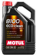 Load image into Gallery viewer, Motul 5L Synthetic Engine Oil 8100 0W30 4x5L ECO-CLEAN  ACEA C2 API SM ST.JLR 03.5007 (102889)