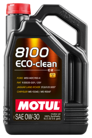 Motul 5L Synthetic Engine Oil 8100 0W30 4x5L ECO-CLEAN  ACEA C2 API SM ST.JLR 03.5007 (102889)