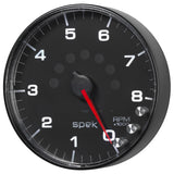 AutoMeter Spek-Pro Gauge Tachometer 5in 8K Rpm W/Shift Light and Peak Mem Black/Black (P238328)