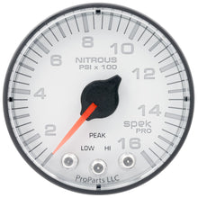 Load image into Gallery viewer, AutoMeter Spek-Pro 2 1/16in 1600PSI Stepper Motor w/ Peak &amp; Warn White/Black Nitrous Pressure Gauge (P320128)