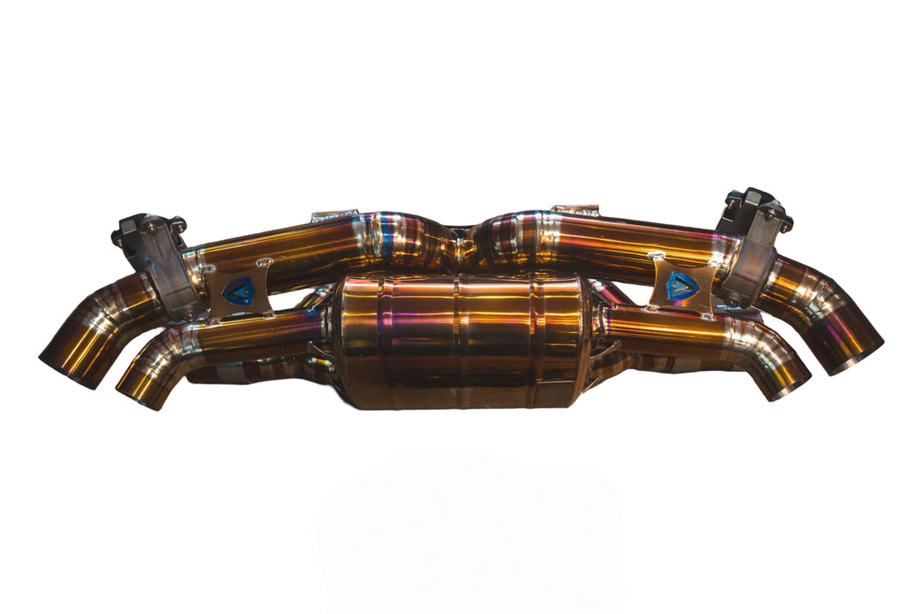 Valvetronic Designs 2019-2024 Porsche 992 911 Carrera,Turbo 3.8L, Catback Grade 5 Titanium Titanium 4.0 Inch Outlet Tips (POR.992.TUR.VSES.TI)