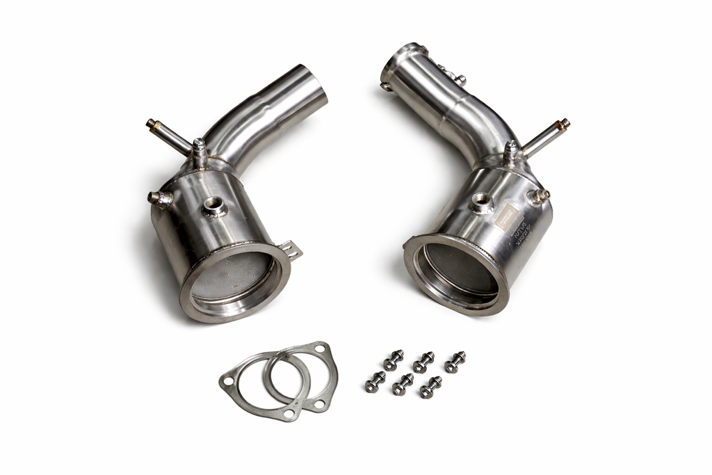 Valvetronic Designs Porsche 992 Turbo / Turbo S 400 Cell Catted Down Pipes (POR.992.TUR.FF.400C.BR)