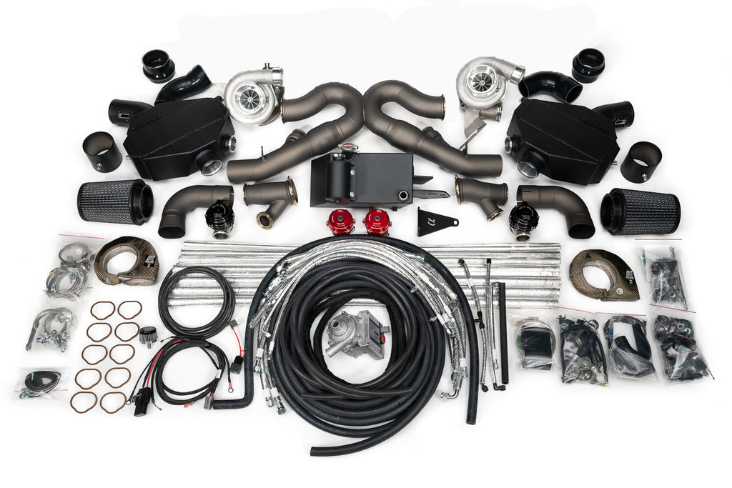 AMS Performance 2017-2019 Audi R8 ALPHA G40-1150 1.01 A/R Twin Turbo Kit w/ Center Exit Titanium Exhaust (ALP.40.14.0040-1)