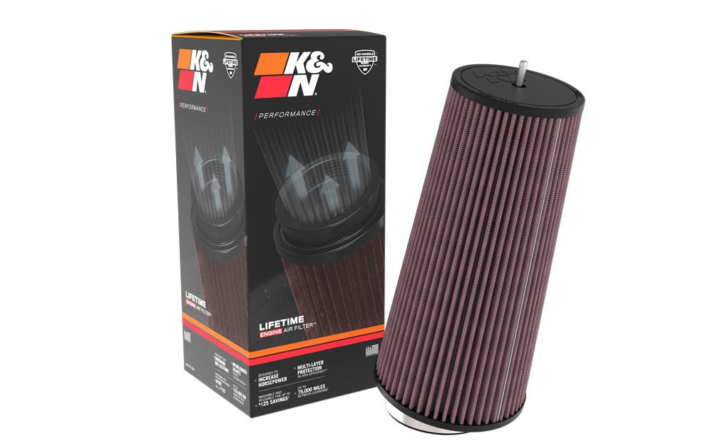 K&N Universal Clamp-On Air Filter 3-1/2in FLG - 5-3/4in B - 12-1/8in H (RU-3310)