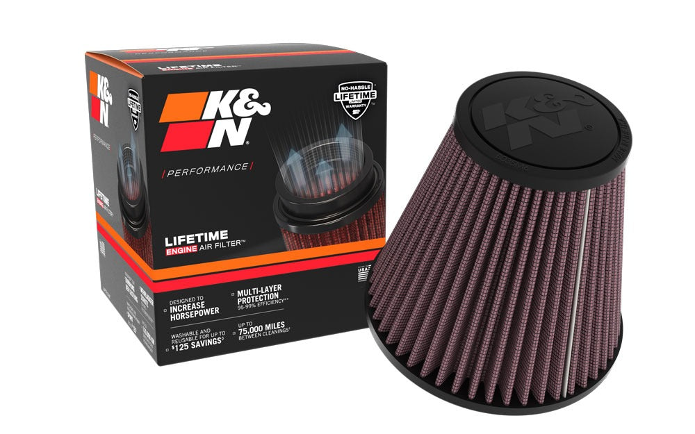 K&N Universal Clamp-On Air Filter 6in Base x 3.5in Top x 6.3125in H (RU-5296)