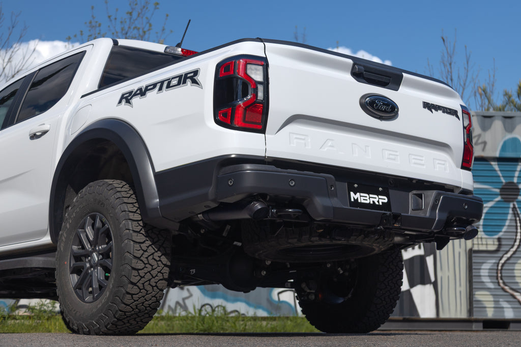 MBRP 24-25 Ford Ranger Raptor 3.0L 3in Dual Rear Turn-Down Axle Back Exhaust - Armor BLK Tips (S5270BLK)