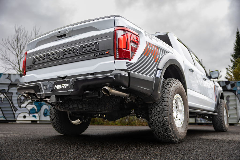 MBRP 2022+ Ford F-150 Raptor 3.5L / Raptor R 5.2L T304 3in Dual Rear Exit Turndown Axle Back Exhaust (S5278304)