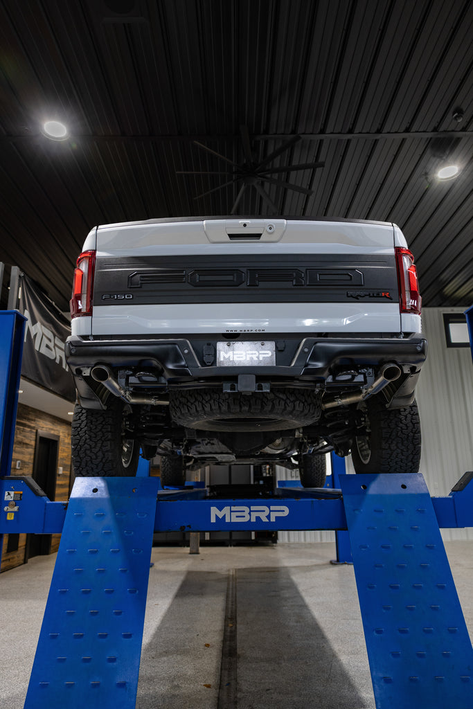 MBRP 2022+ Ford F-150 Raptor 3.5L / Raptor R 5.2L T304 3in Dual Rear Exit Turndown Axle Back Exhaust (S5278304)