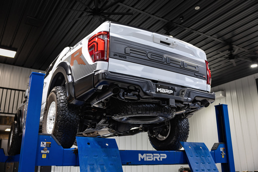 MBRP 2022+ Ford F-150 Raptor 3.5L / Raptor R 5.2L 3in Dual Rear Exit Turndown Axle Back - Black (S5278BLK)