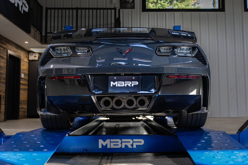 MBRP 14-19 Corvette 6.2L (NPP Models Only) T304SS 3in Cat-Back Dual Split w/ Quad Carbon Fiber Tips (S70073CF)