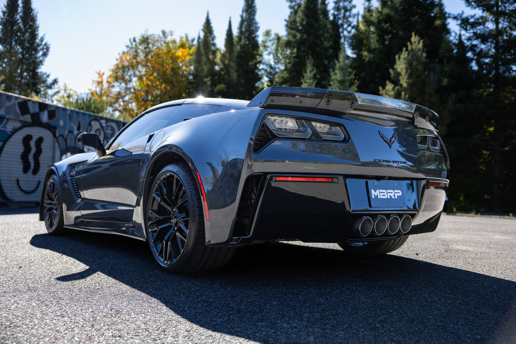 MBRP 14-19 Corvette 6.2L (NPP Models Only) T304SS 3in Cat-Back Dual Split w/ Quad Carbon Fiber Tips (S70073CF)