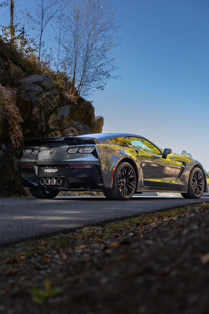 MBRP 14-19 Corvette 6.2L (NPP Models Only) T304SS 3in Cat-Back Dual Split w/ Quad Carbon Fiber Tips (S70073CF)