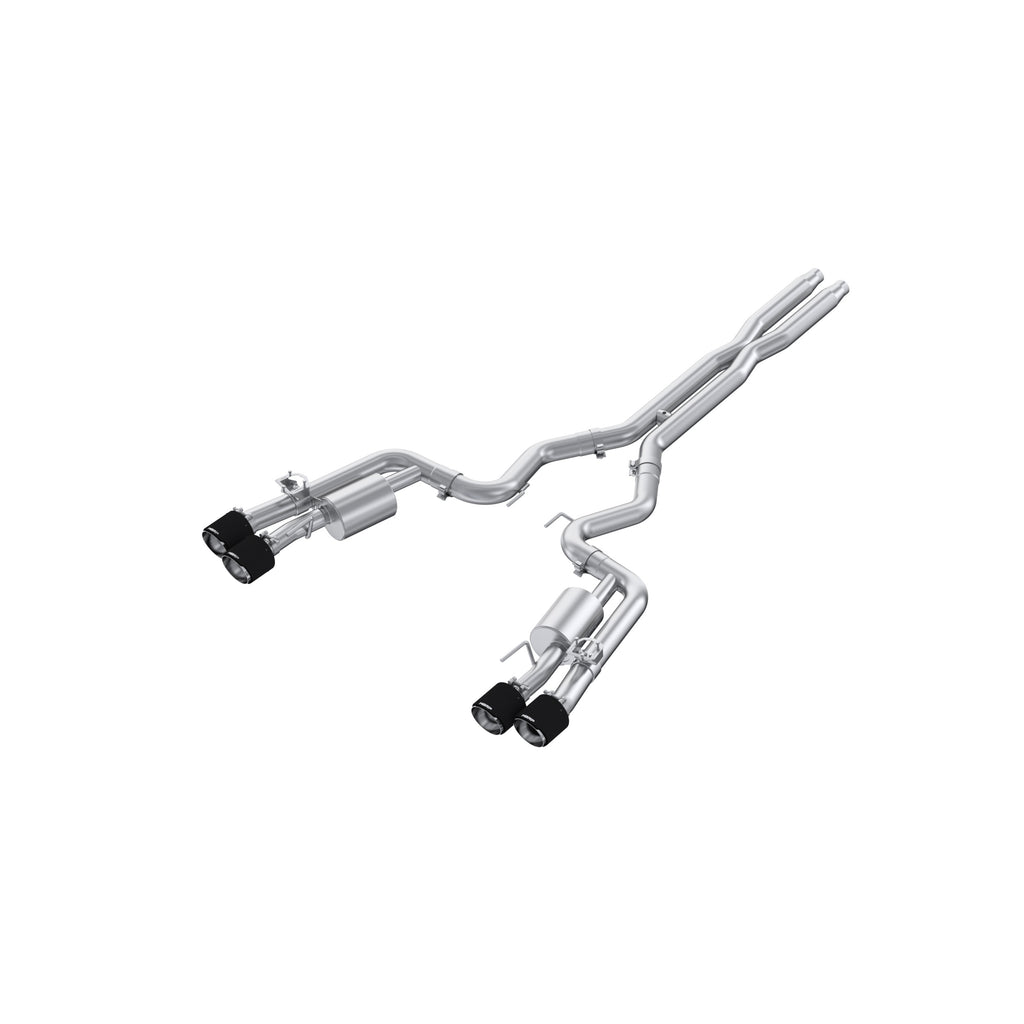 MBRP 2024 Ford Mustang Dark Horse 3in Dual Split Rear Exit Exhaust w/ Quad CF Tips - T304 (S72843CF)