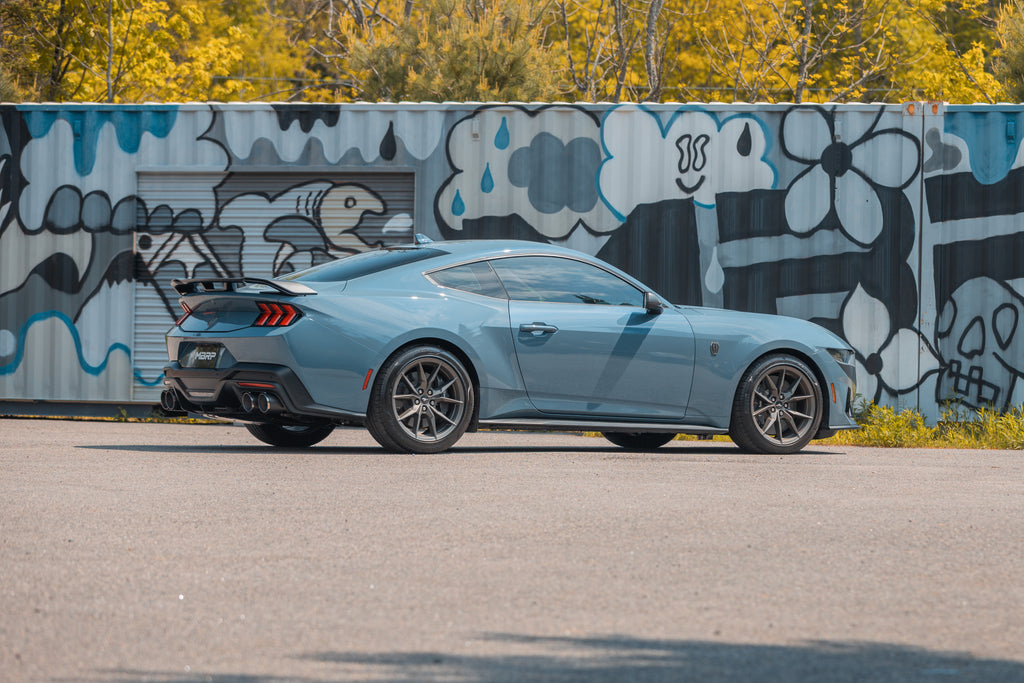MBRP 2024 Ford Mustang Dark Horse 3in Dual Split Rear Exit Exhaust w/ Quad CF Tips - T304 (S72843CF)
