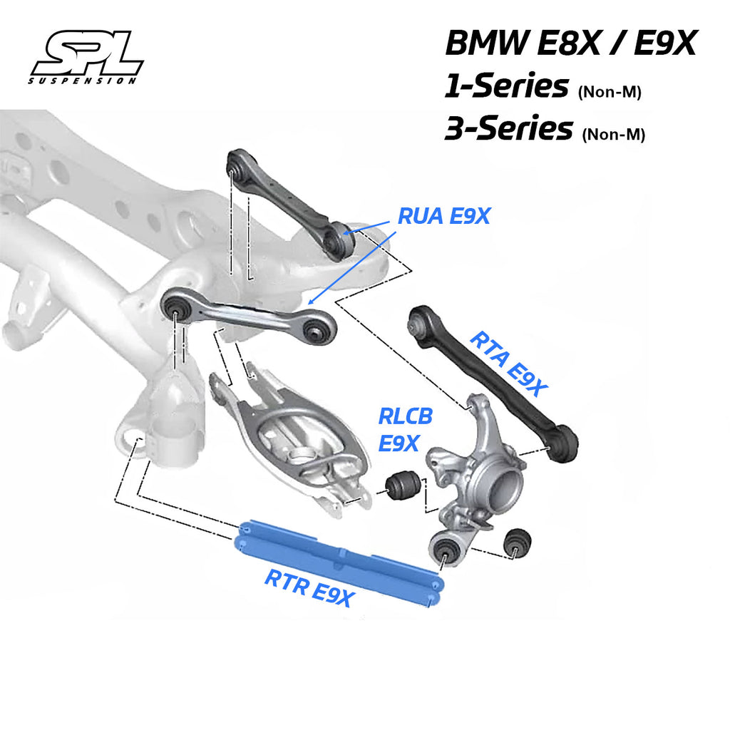 SPL Parts BMW E8X/E9X Rear Lower Trailing Arms - Anodized Black (SPL RTR E9X)