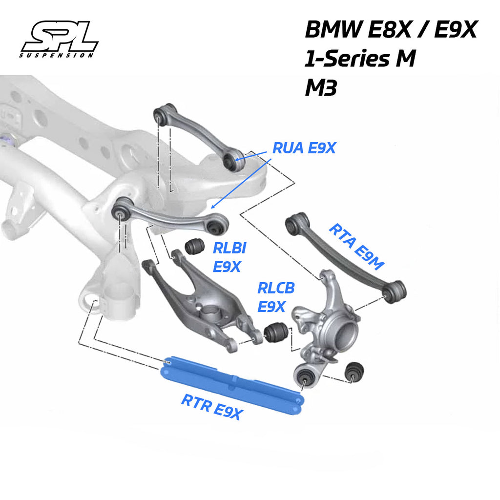 SPL Parts BMW E8X/E9X Rear Lower Trailing Arms - Anodized Black (SPL RTR E9X)