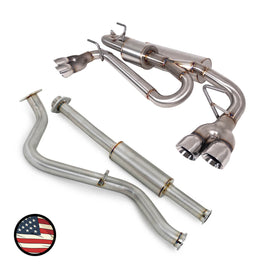 Nameless Performance Catback Exhaust - 2024+ Impreza RS - Quad Exit 2.5L Dual Chamber (SUCB24IMW25-QUAD-5MU-30SDW-DC)