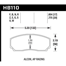 Load image into Gallery viewer, Hawk Performance Alcon/AP Racing 17mm ER-1 Motorsport Brake Pads (HB110D.654)