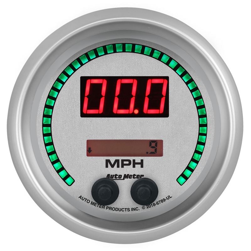 AutoMeter 85.7mm Silver Switchable 260 MPH / 260 KM/H Speedometer Ultra-Lite Elite Digital Gauge (6789-UL)