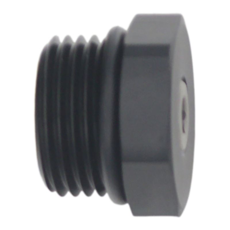 DeatschWerks 10AN ORB Male Plug Fitting with 1/8in NPT Gauge Port - Anodized Matte Black (6-02-0732-B)