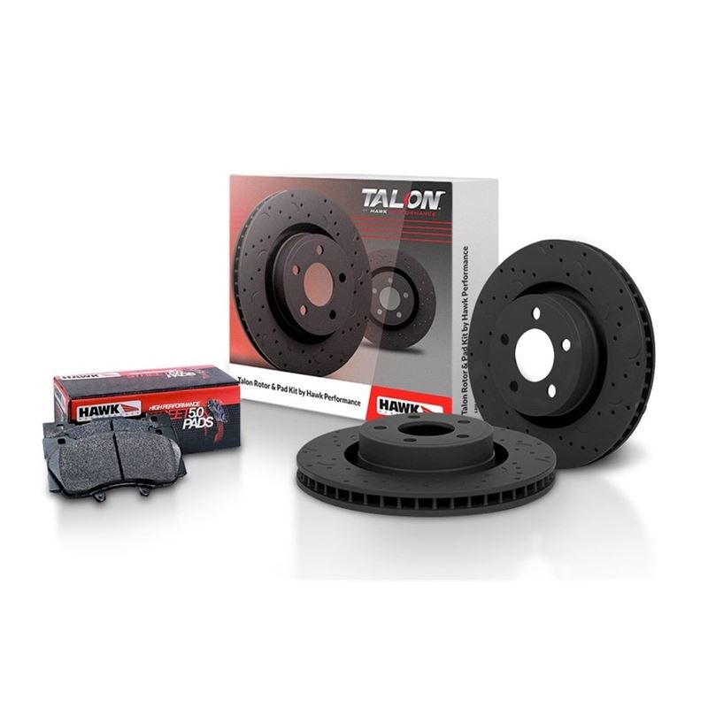 Hawk Performance Talon Cross-Drilled and Slotted and HPS 5.0 Brake Pad Kit (HKC4766.538B)