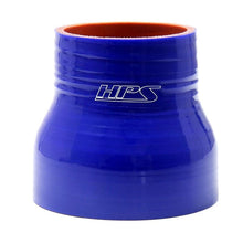 Load image into Gallery viewer, HPS 2.75&quot; 3.5&quot; ID, 3&quot; Long High Temp 4 ply Reinforced Silicone Reducer Cou (HTSR-275-350-BLUE)