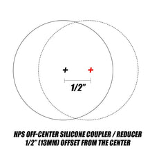 Load image into Gallery viewer, HPS 3.5&quot; ID, 3&quot; Long High Temp 4 ply Reinforced Silicone Offset Coupler Ho (HTSOC-350-BLK)