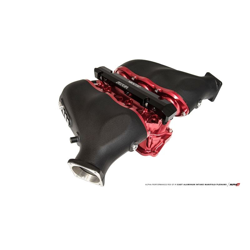 AMS Performance R35 Intake Manifold with Cast Plenums - Standard Fuel Rail (6 injectors), Black (ALP.07.08.0101-51)