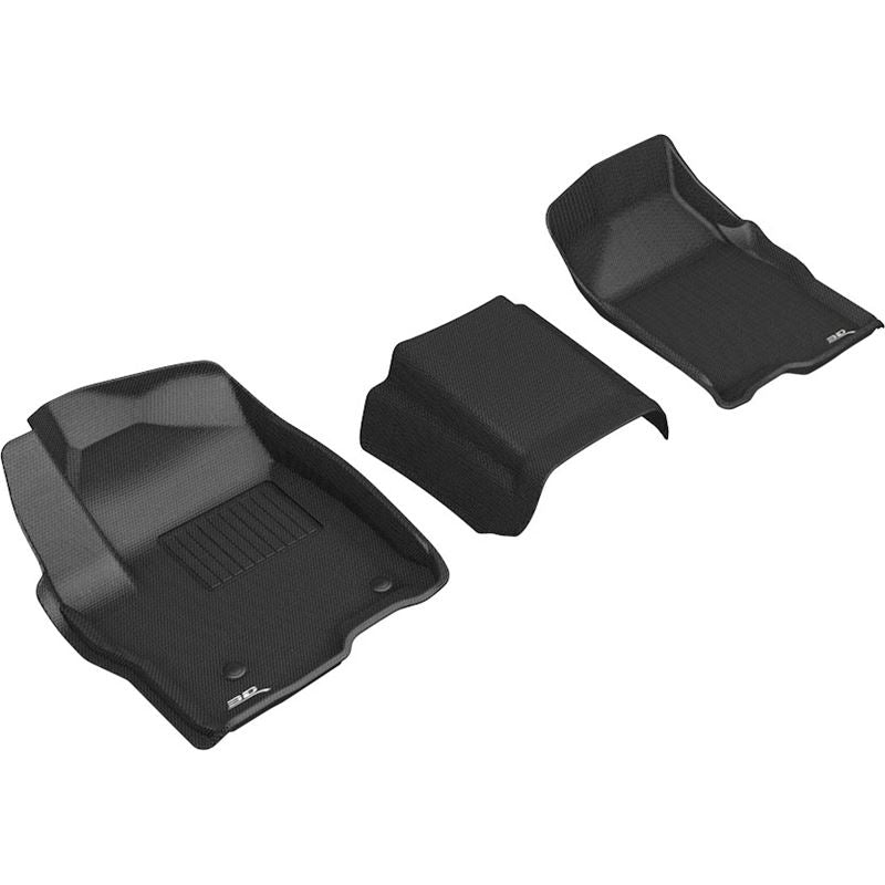 3D Maxpider GMC SIERRA / CHEVROLET SILVERADO CREW CAB 2019-2024 BENCH SEAT, KAGU BLACK R1 (VINYL FLOOR) (L1GM03411509)