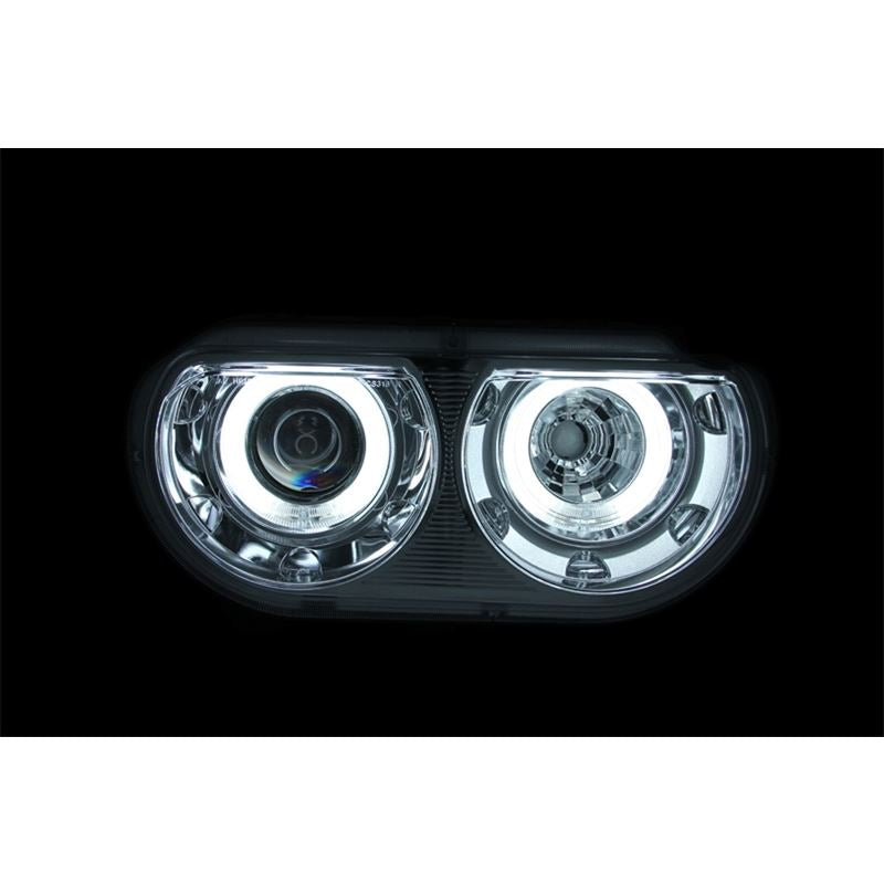 ANZO USA 2008-2014 Dodge Challenger Projector Headlights w/ Halo Chrome (CCFL) (121307)