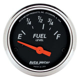 AutoMeter Designer Black Fuel Level Gauge 2-1/16in Electrical 70 Ohms E / 10 Ohms F - 90 Deg Sweep (1423)