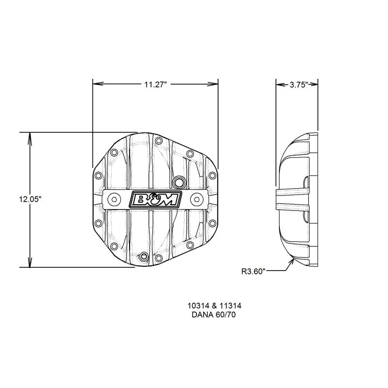 B&M Racing Cast Aluminum Differential Cover for Dana 60/70 (10314)