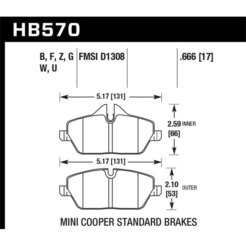 Hawk Performance DTC-70 Brake Pads (HB570U.666)