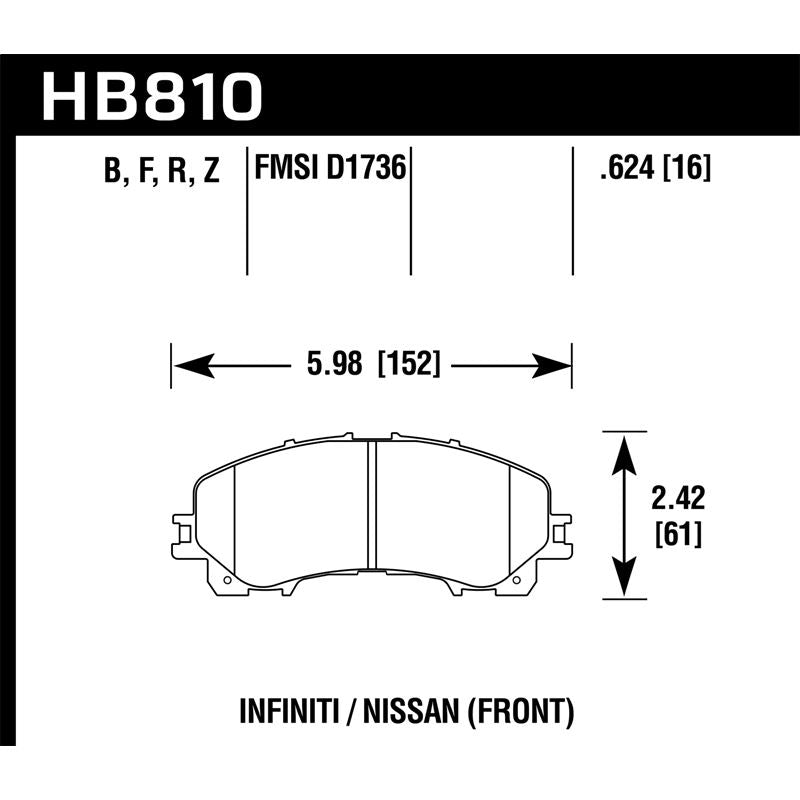 Hawk Performance HPS Brake Pads (HB810F.624)