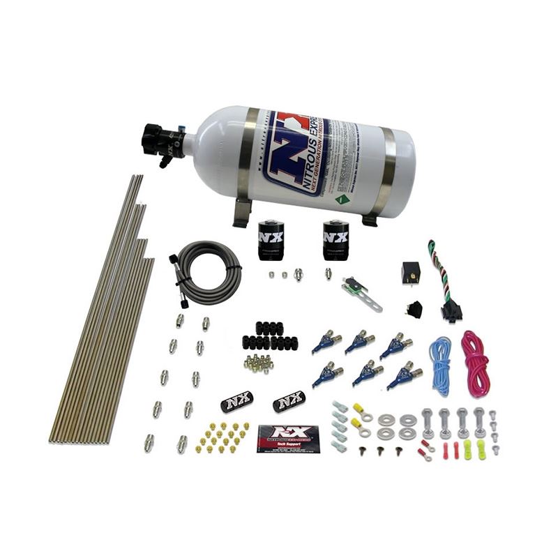 Nitrous Express 6 Cyl Gas Nitrous Kit (150-375HP) w/10lb Bottle (80006-10)