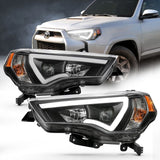 ANZO USA Projector Headlight Set w/Plank Style Switchback Black w/Amber Pair (111416)