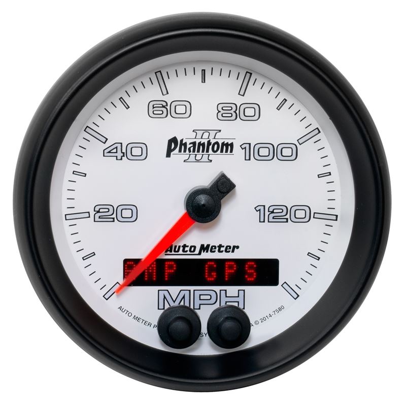 AutoMeter Phantom II 3-3/8in 0-140MPH In-Dash Electronic GPS Programmable Speedometer (7580)