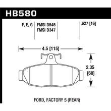 Load image into Gallery viewer, Hawk Performance HPS 5.0 Brake Pads (HB580B.627)