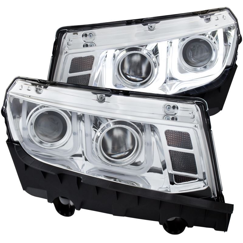 ANZO USA 2014-2015 Chevrolet Camaro Projector Headlights w/ U-Bar Chrome (121509)