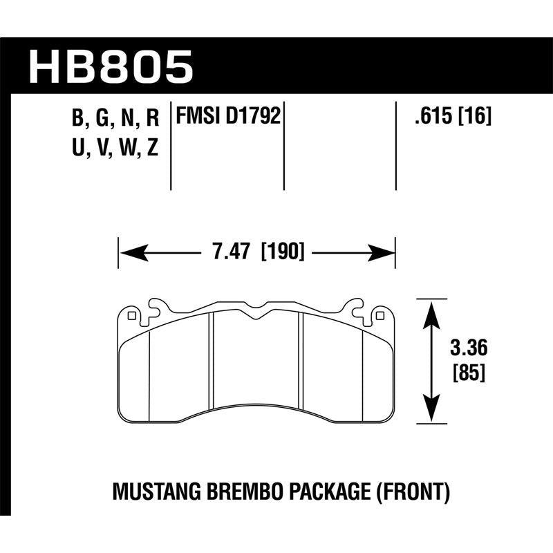 Hawk Performance DTC-60 Brake Pads (HB805G.615)