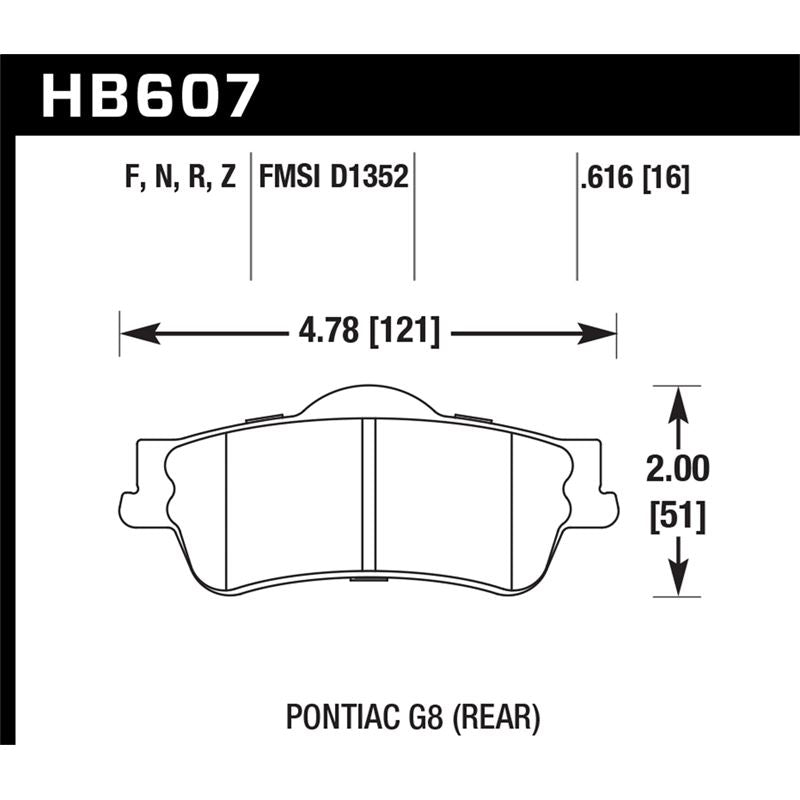 Hawk Performance HP Plus Brake Pads (HB607N.616)