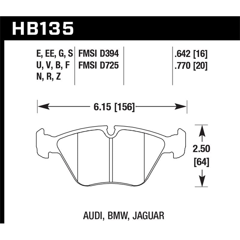 Hawk Performance Performance Ceramic Brake Pads (HB135Z.760)