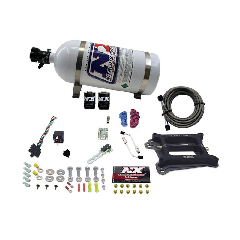 Nitrous Express 4150 4-BBL/Alcohol Nitrous Kit (50-300HP) w/10lb Bottle (30045-10)